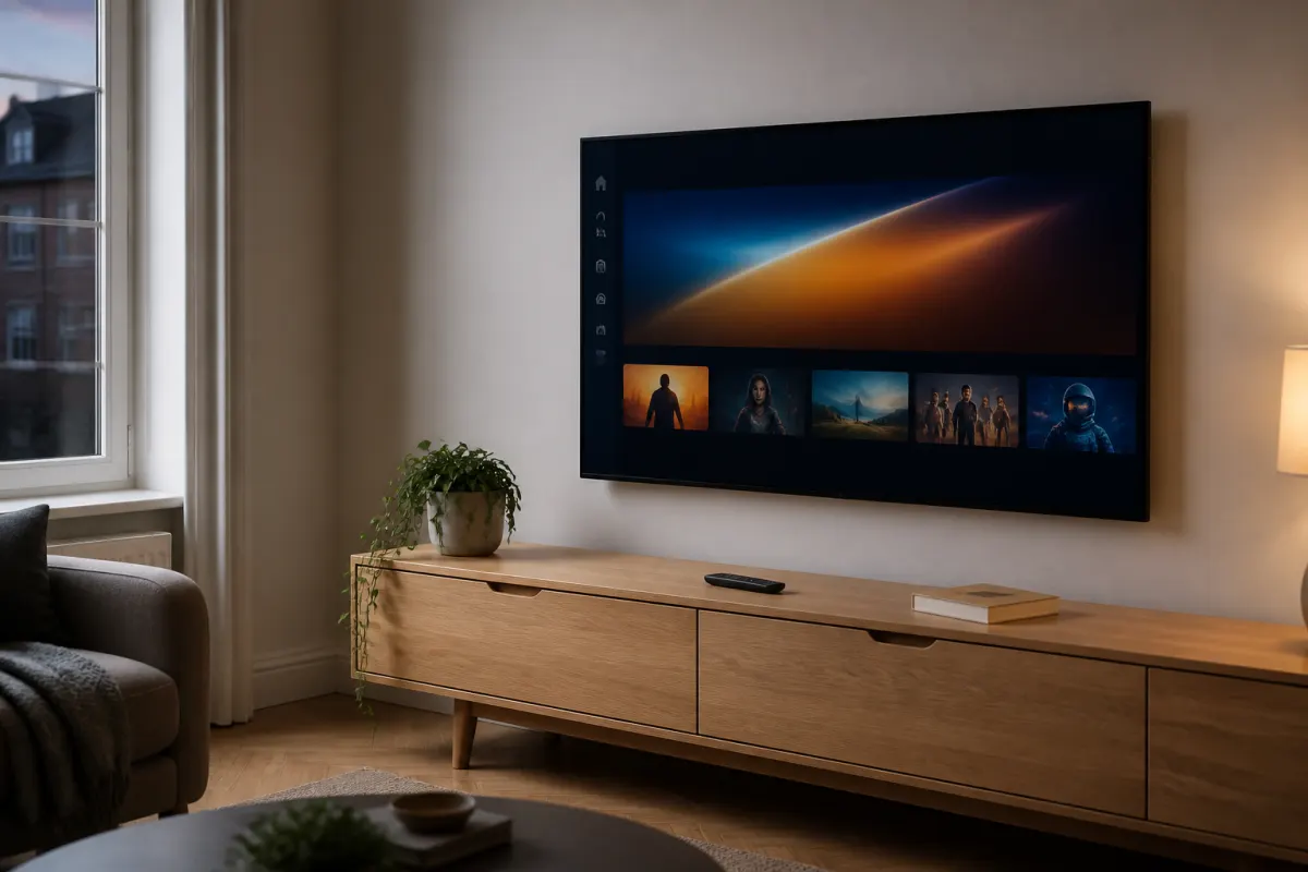 Living room TV ready for Cobra Servers setup